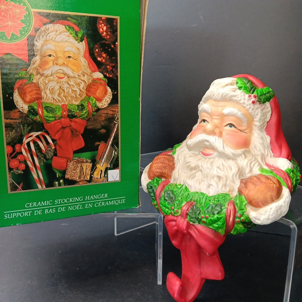 Traditions Porcelain Christmas SANTA CLAUSE Decorative Box Perfect for Holidays